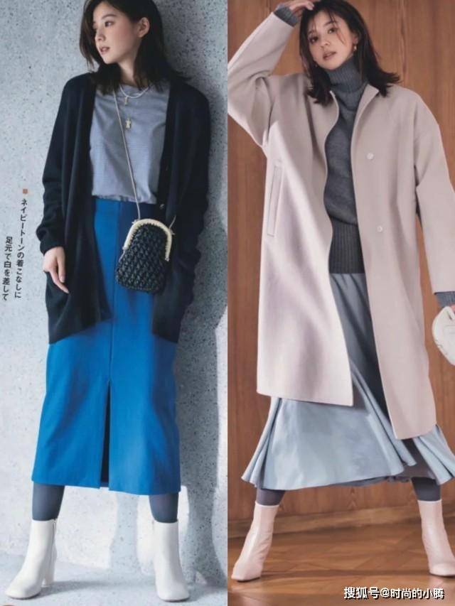 面料 立秋后流行“半身裙+裸跟靴”，洋气显高，小个子们都爱了！