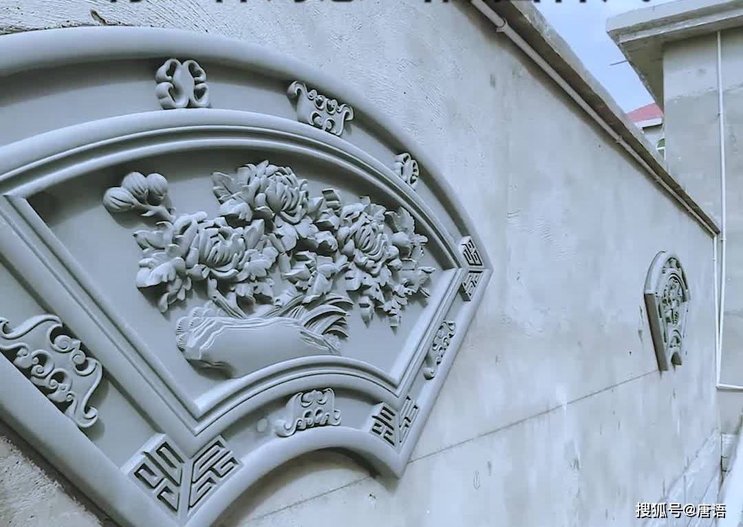 庭院砖雕装饰月亮门扇形砖雕挂件