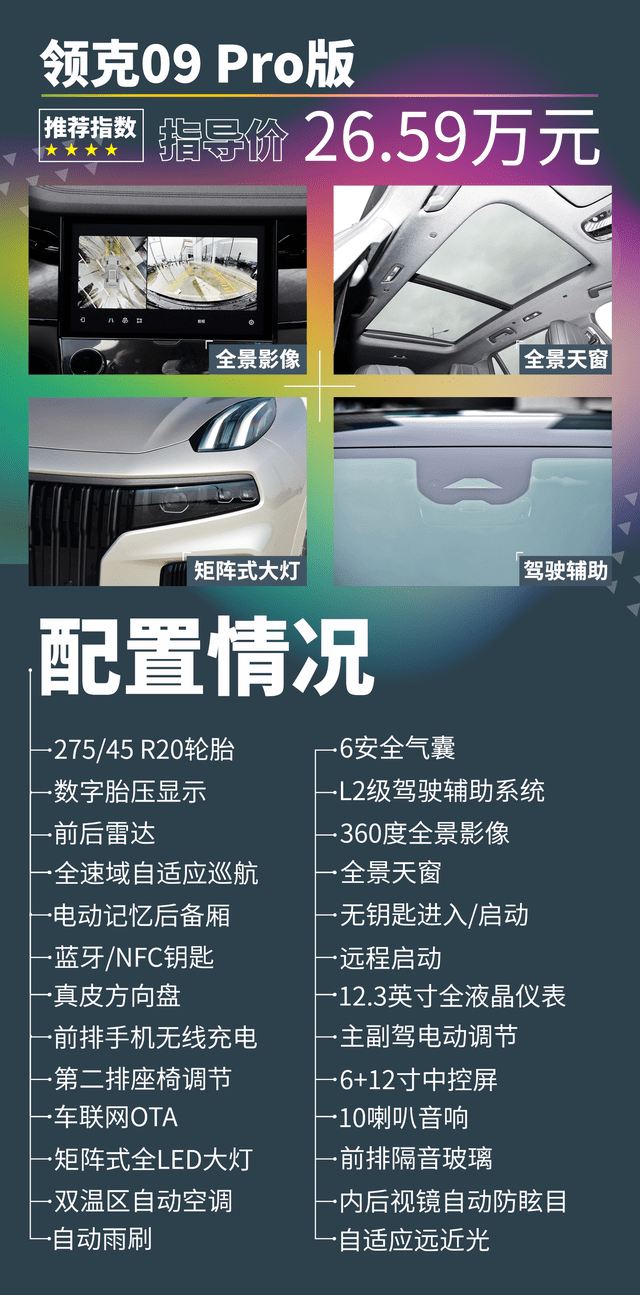 座椅布局之间的关系,接下来咱们详细聊聊领克09具体的配置和价格表现