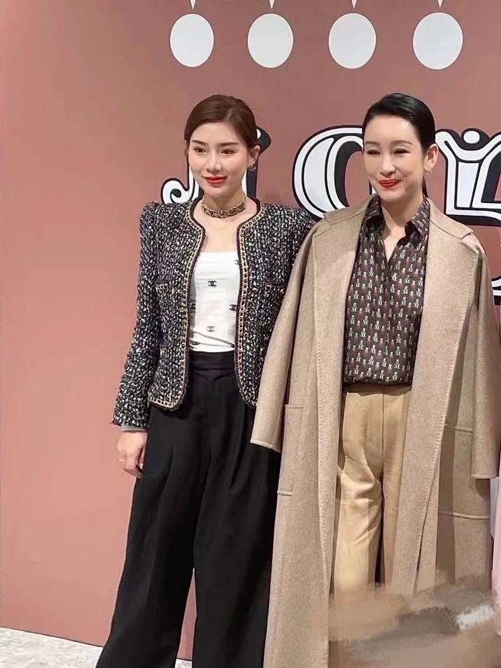 黑色 入冬后秦海璐穿大衣,内搭衬衫阔腿裤,看起来十分优雅