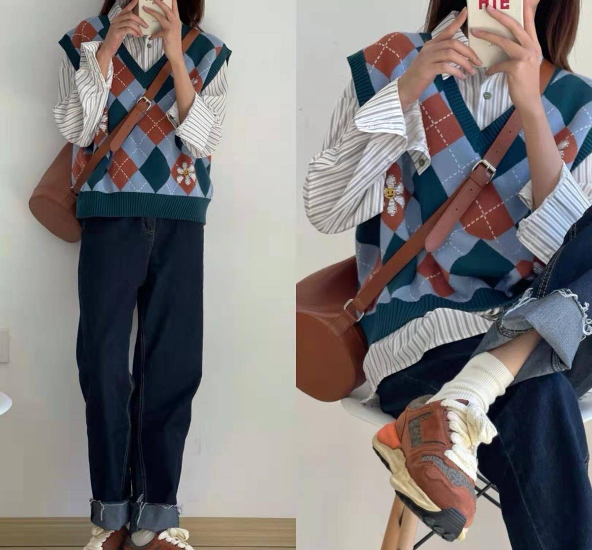 马甲 秋季“两件套”神仙搭配,时尚又高雅,不会穿搭的照穿就行