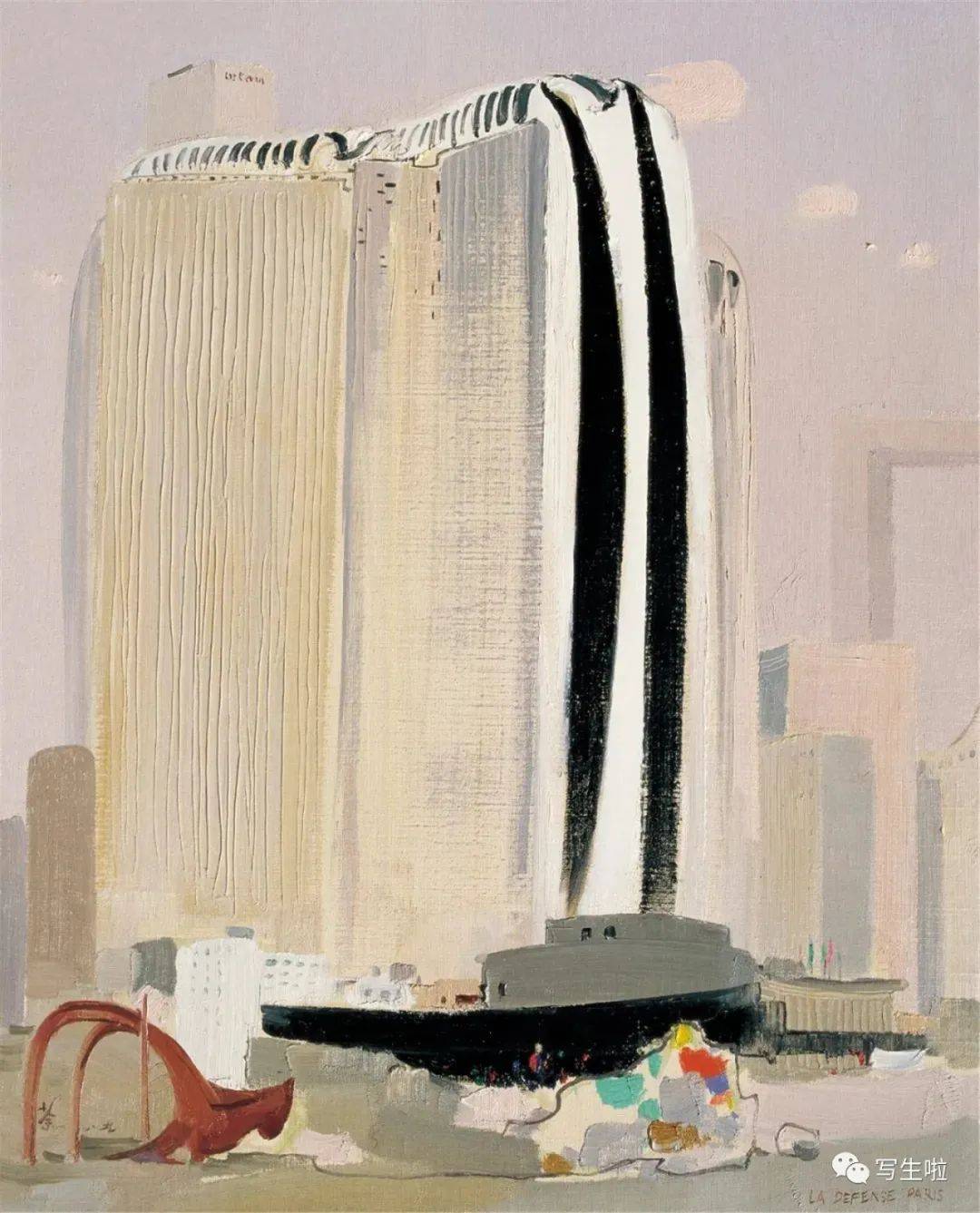 在写生中,一步步寻找新境丨吴冠中笔下的城市风光_cm_作品_局部