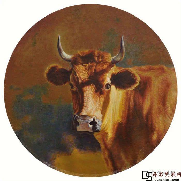 陆成刚作品《老黄牛》60x60 cm 油画 2019年陆成刚作品《奔向辉煌》80