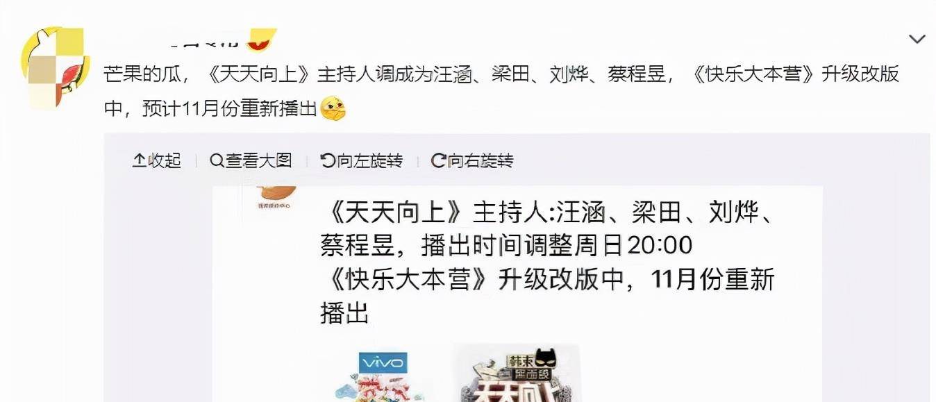 网传 天天向上 换主持人 王一博大张伟退出 刘烨梁田上位 观众 全网搜