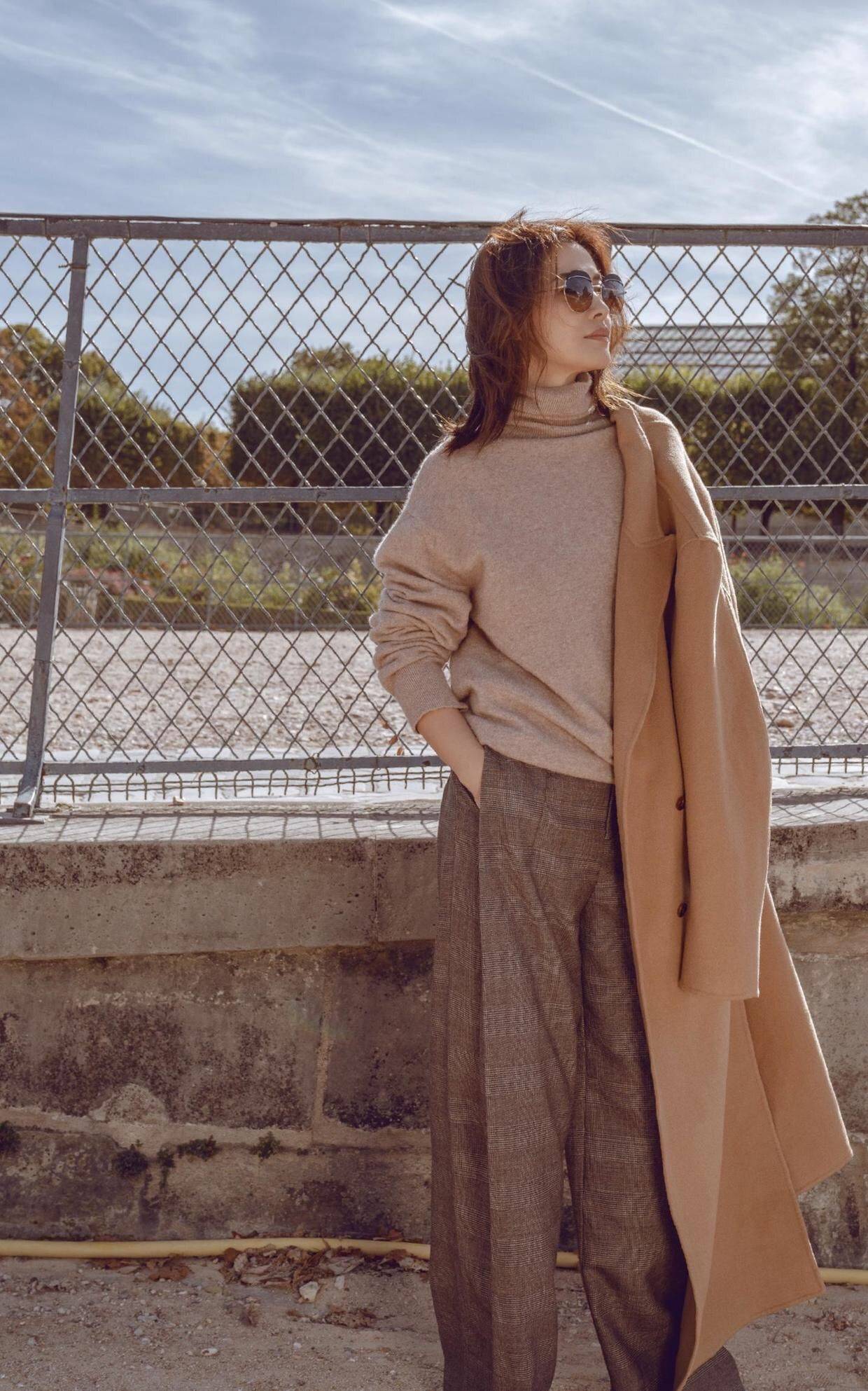 整体 梅婷167身高就是自信，马伊琍穿10cm高跟看秀，她踩双球鞋就去了