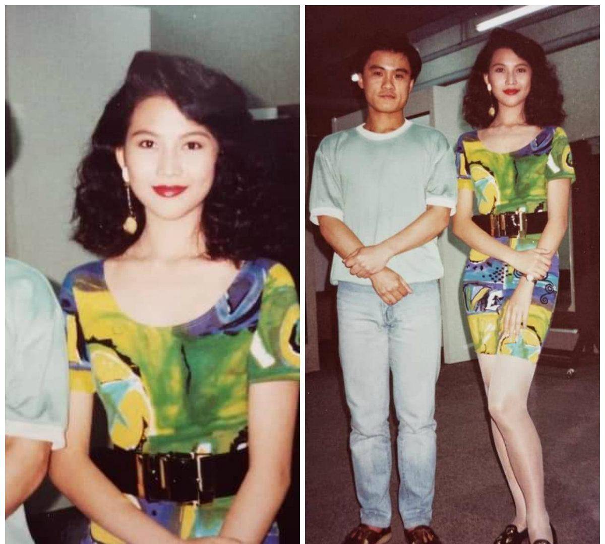 太嫩 蔡少芬19岁的时候也太嫩,裙子还挺时髦得,不像92年的服装