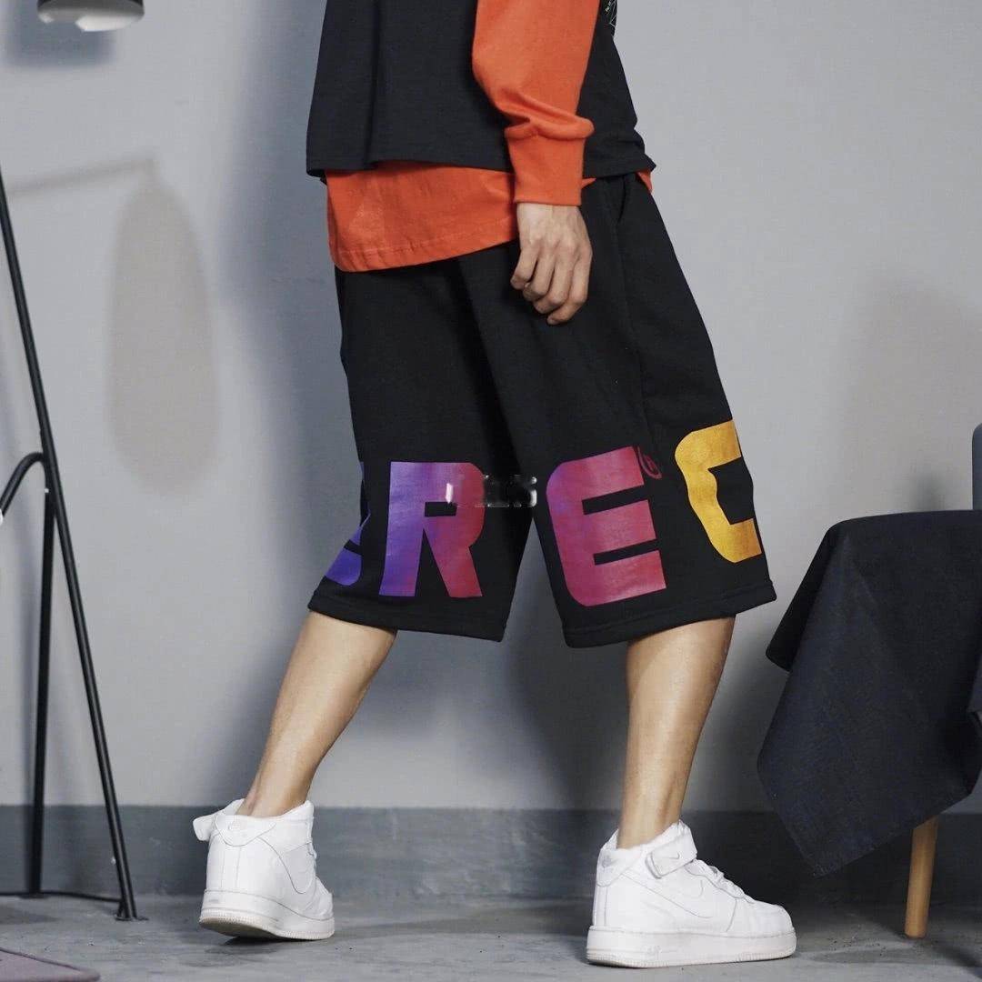 面料 匡威大logo渐变运动短裤