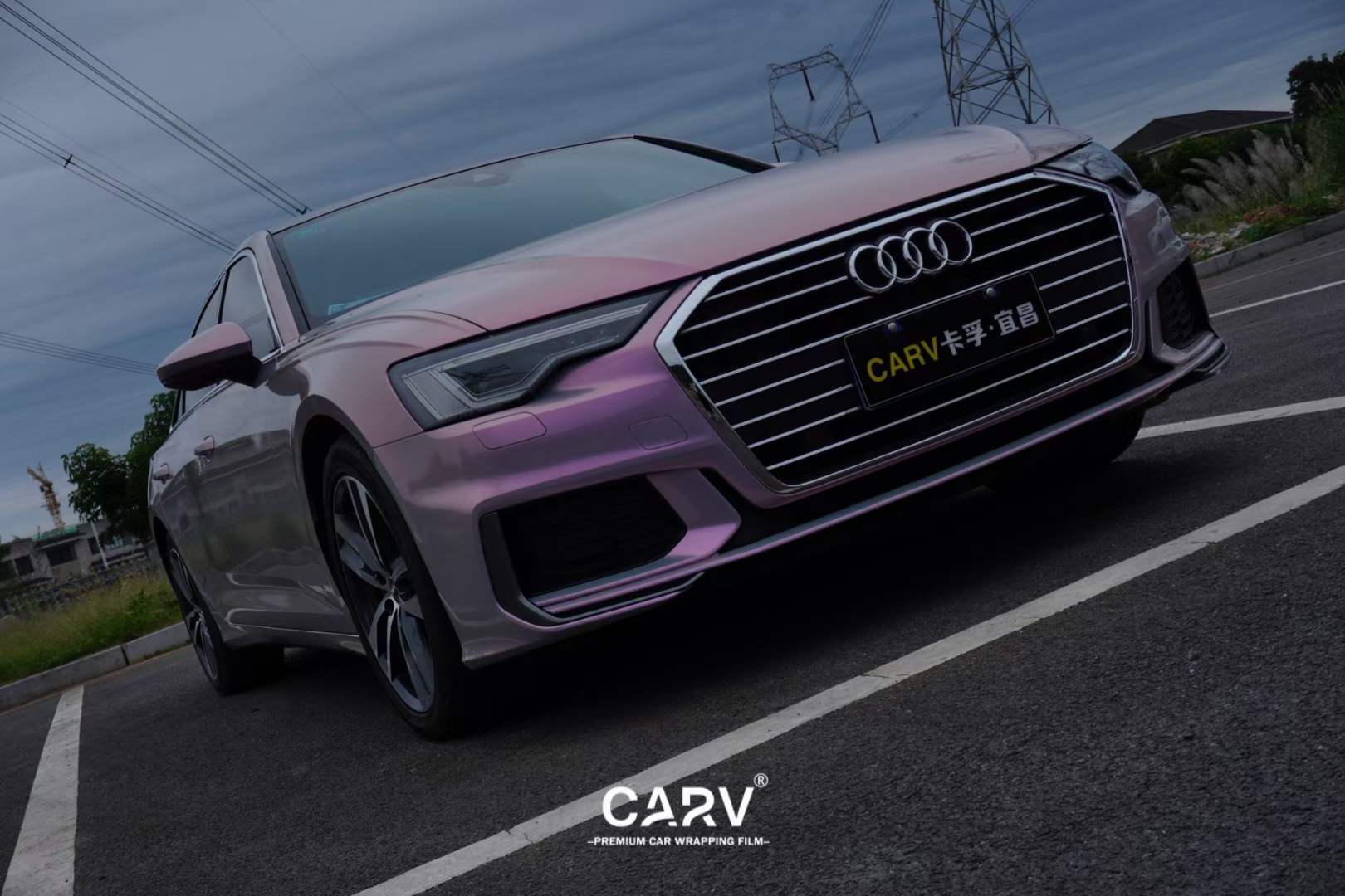 奥迪a6卡孚改色膜梦幻火山灰