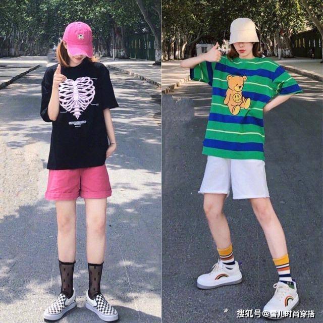 黑色 简简单单的T恤搭出点不一样，元气有活力！展现夏日多变形象