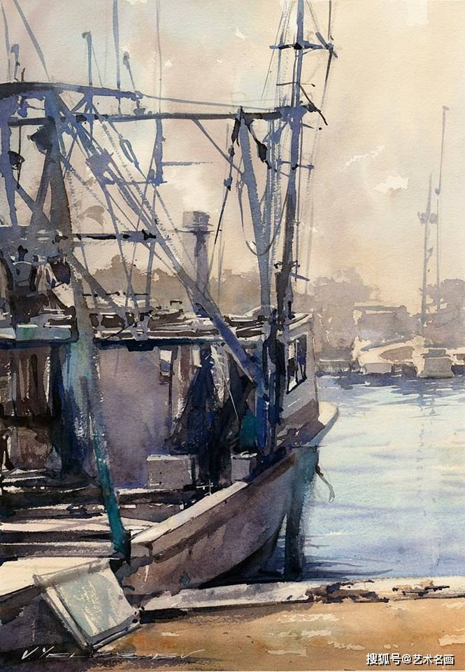 印象水彩美国当代艺术家弗拉迪斯拉夫水彩作品