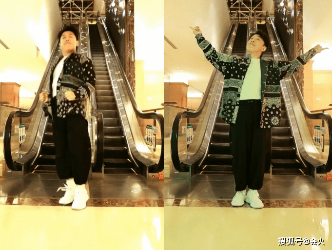 音乐节拍|47岁黄渤电梯前热舞！扭动腰肢表情搞怪，穿花衬衫太新潮