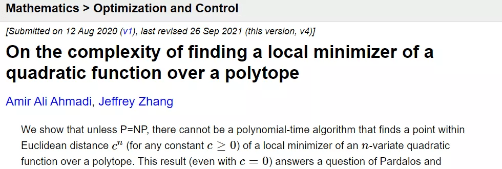 寻找局部最优解，普林斯顿学者：三次优化问题比二次更易于实现