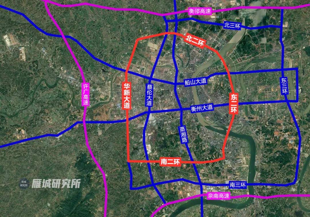 衡阳市二环路明细图图片