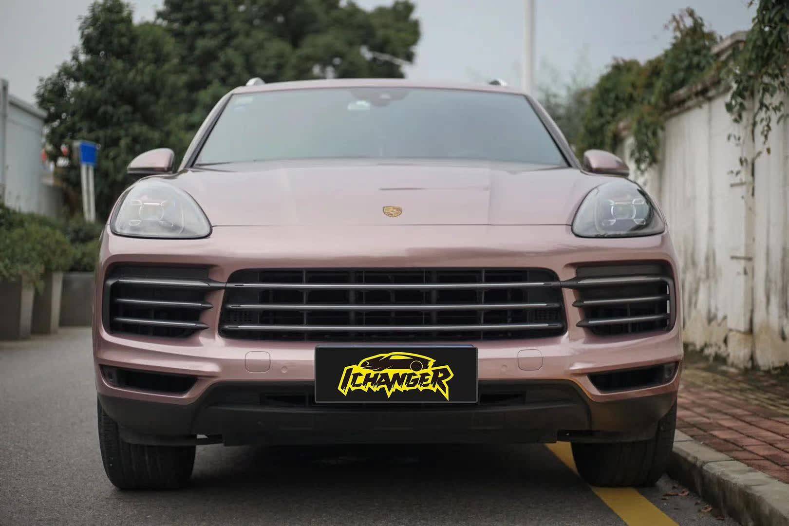 保时捷卡宴ichangericr改变者改色膜冰莓粉