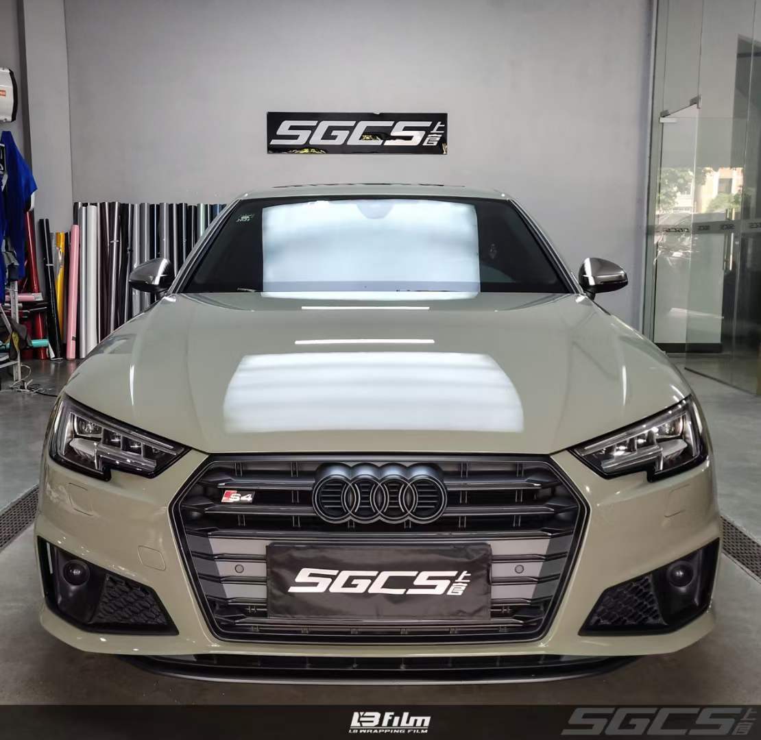 奥迪-s4贴膜lb改色膜高亮装甲绿_-glossy