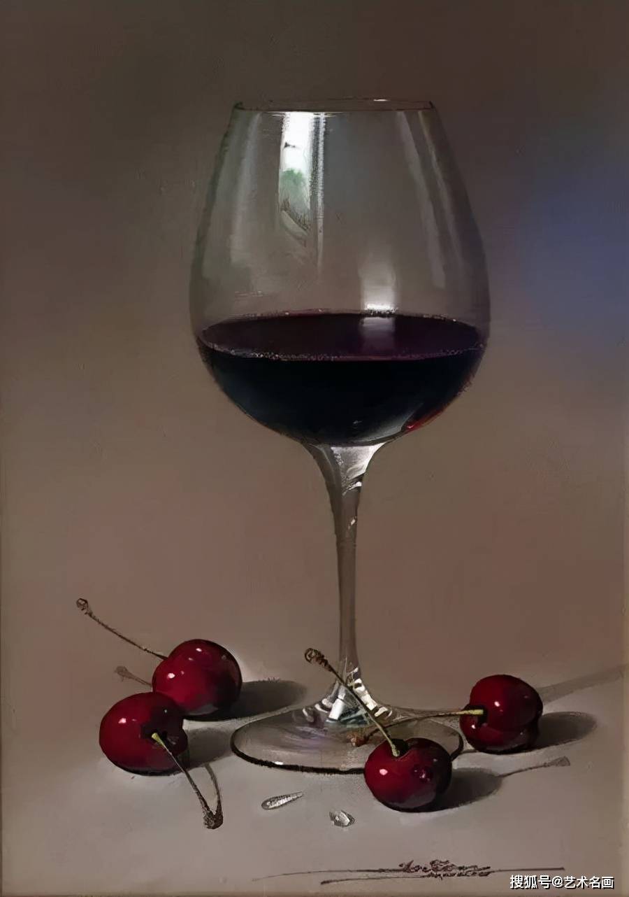 西班牙超写实画家javiermulio的透明玻璃杯具油画作品