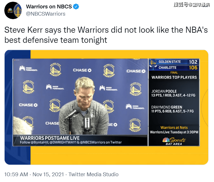 NBA|爆冷！库里末节8中1，小乔罗齐尔闪耀下半场，黄蜂终结勇士7连胜