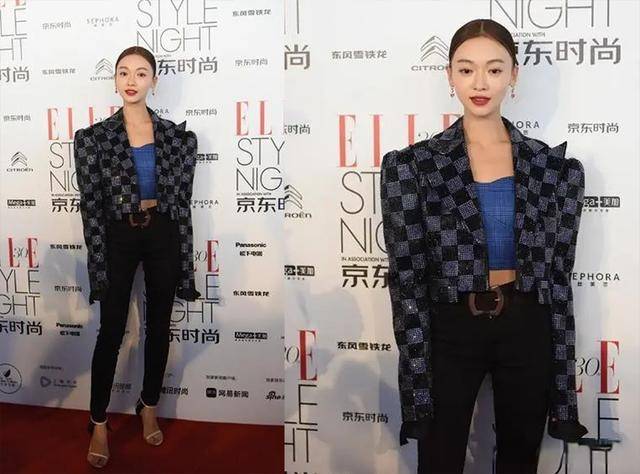 整体 吴谨言娇小身材穿西装撑不起，可好有品位，能把格子西装穿出排场