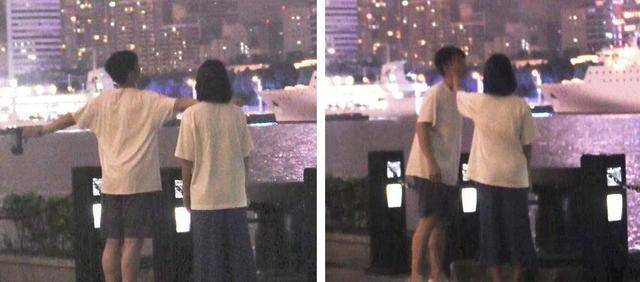 都能 周一围夫妇街头散步，同穿白T甜蜜有默契，朱丹399上衣接地气