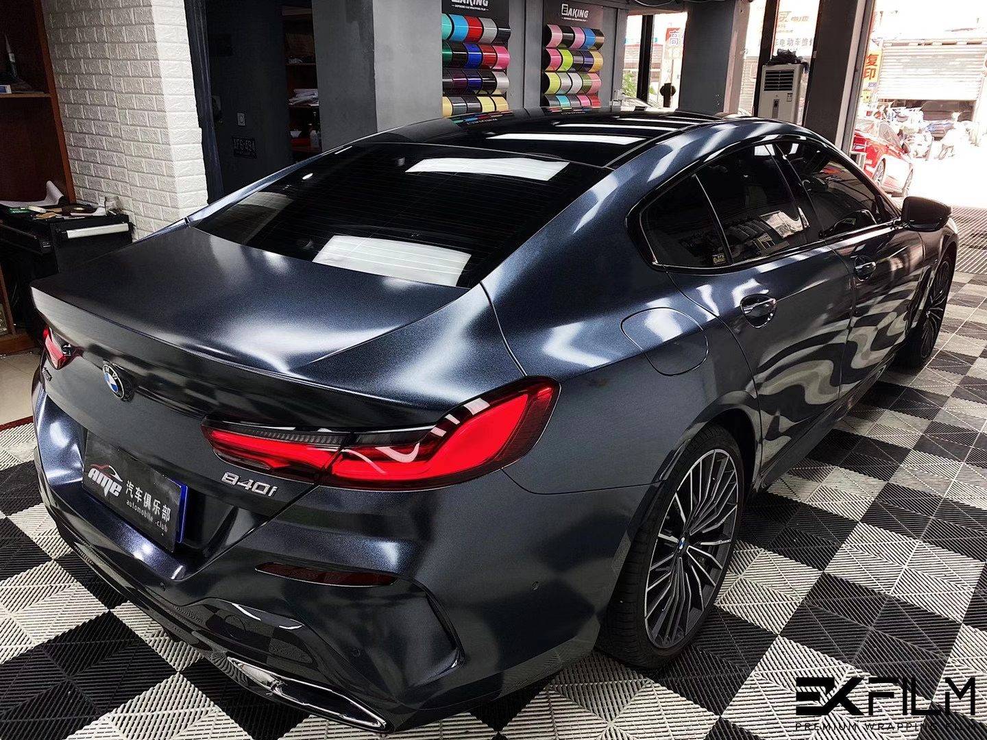 宝马8系ekfilm-ek改色膜金属珠光黑