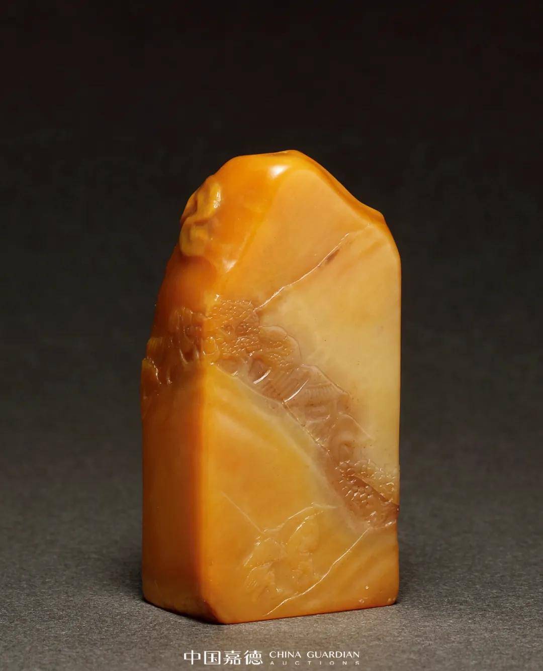 中国美術 黄玉石 刻龍 大印 田黄(A735) 印石之王—田黄：中国嘉德2021秋拍_黄石