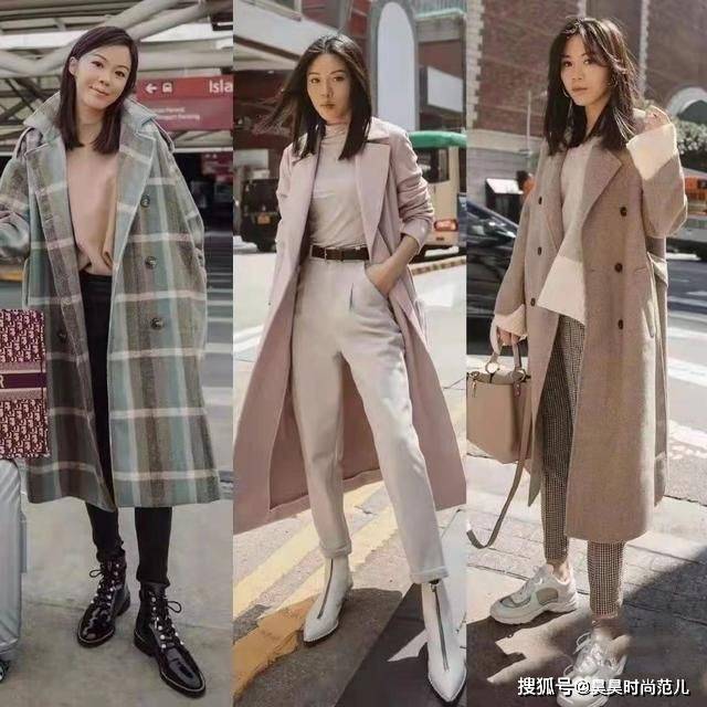 女孩子 寒冷冬日穿大衣，除了可以搭配打底裤，这4款裤子穿搭也非常洋气