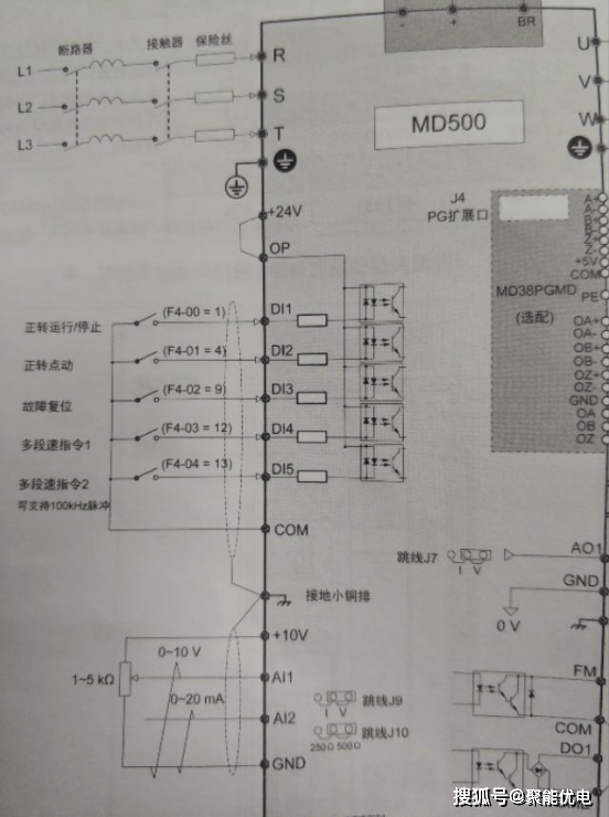 電工知識:變頻器簡單接線和調試_電機_參數_控制