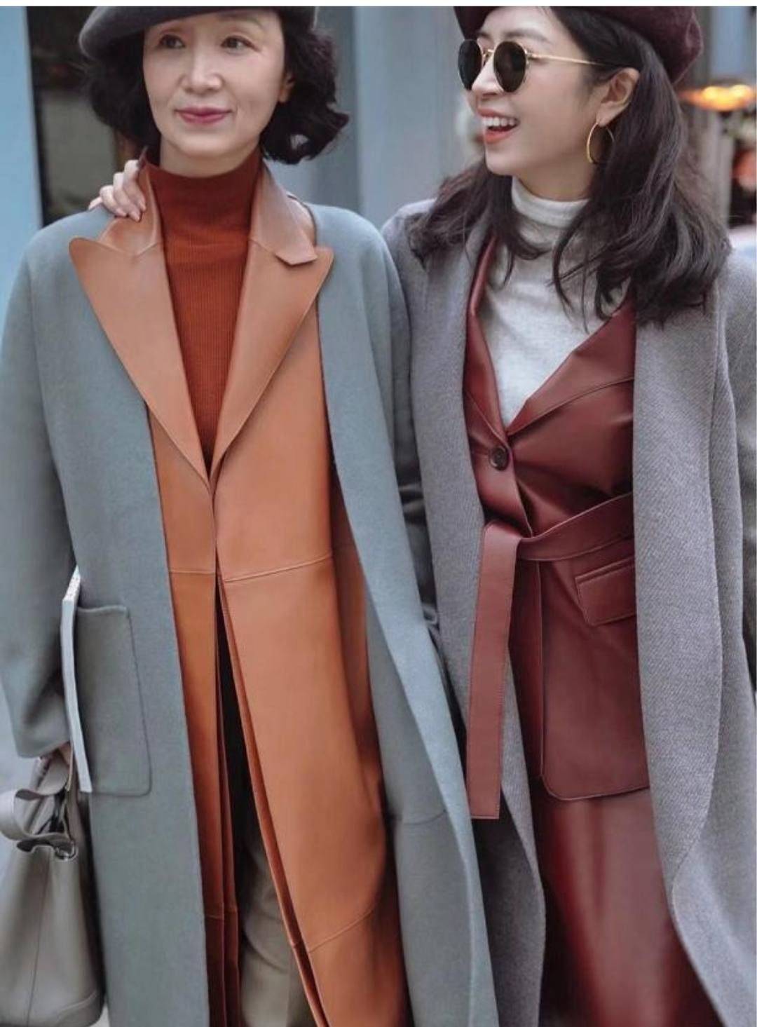 颜色 冬天穿“红色”更时髦，学三木母女这样搭，不扮嫩不显老更有气质