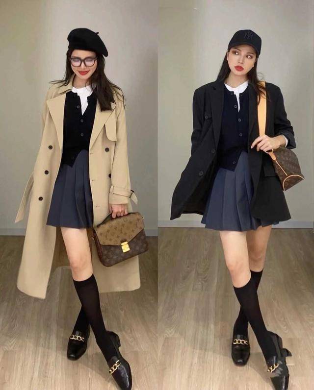 百褶 这才是“一衣多穿”的示范，针织开衫穿出16套造型，实用又时髦