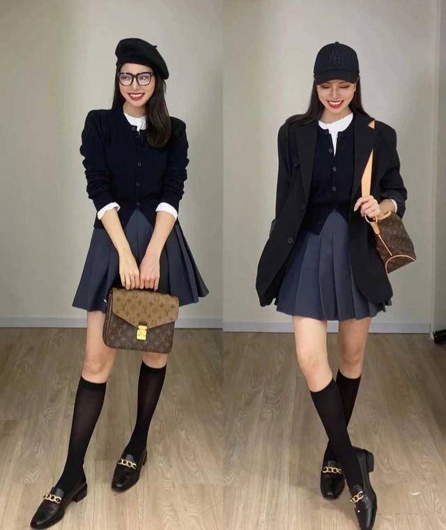 百褶 这才是“一衣多穿”的示范，针织开衫穿出16套造型，实用又时髦