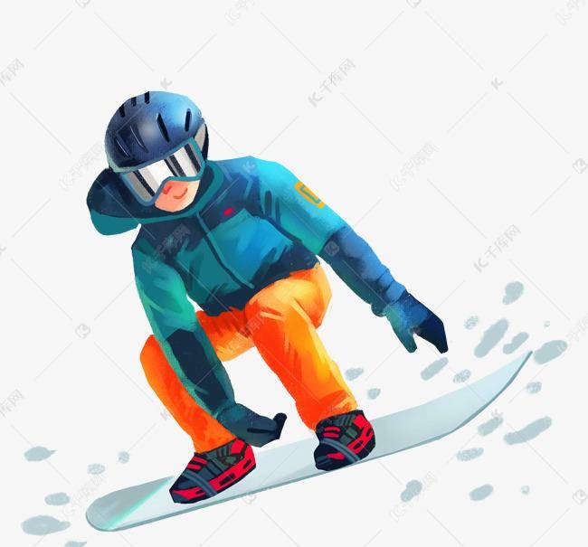 越野滑雪绘画图片
