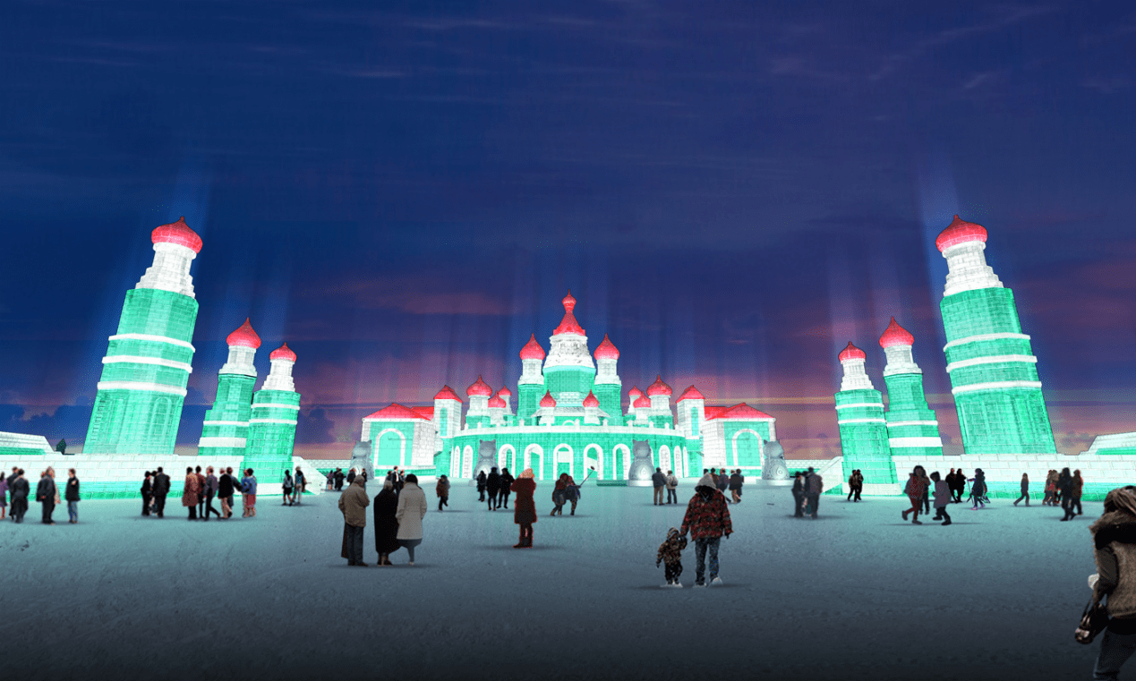 景观效果图"全亮相" ,今冬哈尔滨冰雪大世界将延续城堡特色