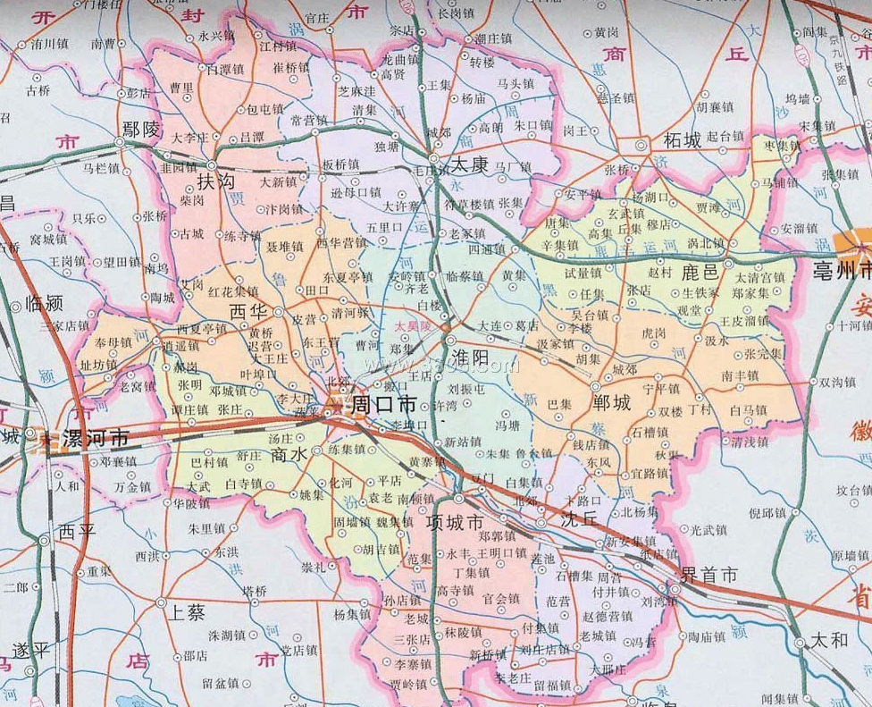 周口各县地图图片