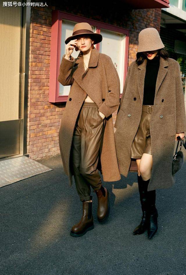 皮革 大衣除了搭配打底裤,还有时髦舒适的搭配,一起来看看吧
