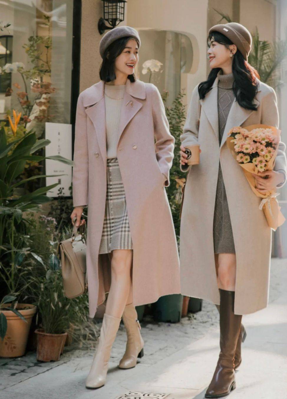 大衣 “大衣+牛仔裤”烂大街了，现在流行搭配这4种下装，时髦更显气质