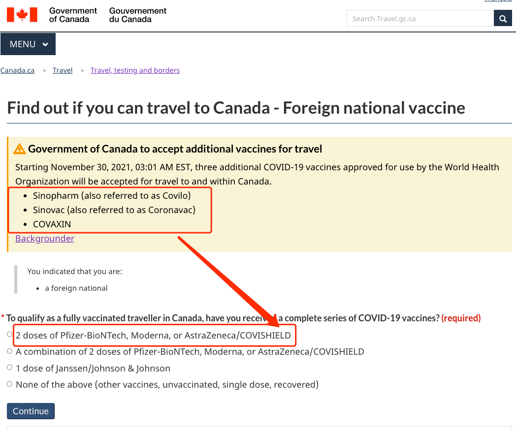 加拿大入境承认中国疫苗！12月即可免隔离探亲旅游