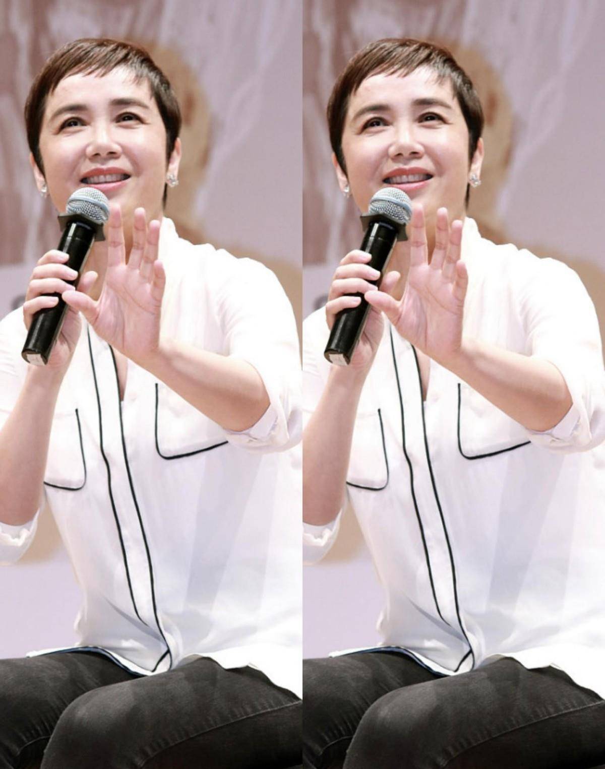 条纹 知性的女人穿衣时尽量选衬衫,看蒋雯丽的造型,优雅又高级