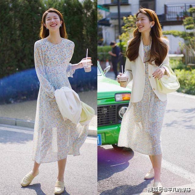 帆布鞋 初夏，“连衣裙”这样穿，气质优雅又时髦，每天出门不重样