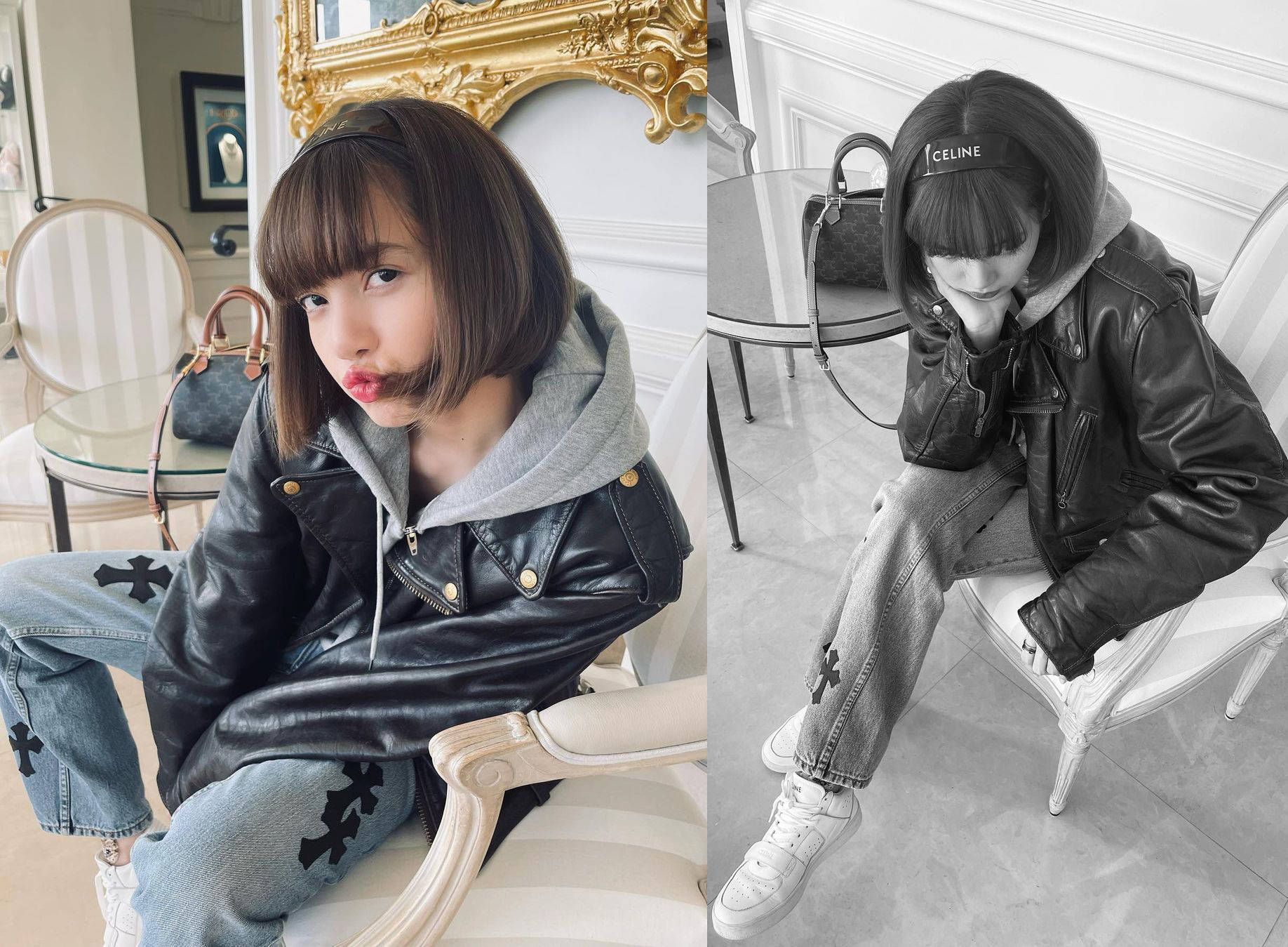 黑色 Lisa回归分享酷辣全黑穿搭，没有同款身材，那就拥有同款时尚造型