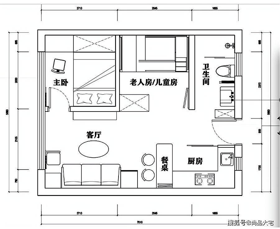 原创北京一家5口人的蜗居:38㎡超小户型,改造成2室1厅,被很多人羡慕