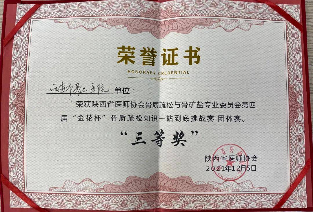 代谢|喜讯 ▏西安市第三医院成为陕西省骨质疏松与骨矿盐专科成员单位
