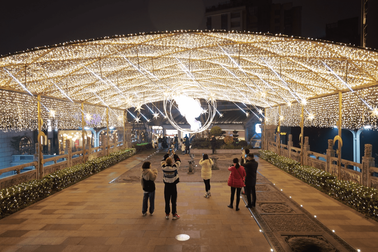重庆主城惊现极光沸雪第三届长嘉汇艺术灯会璀璨亮灯