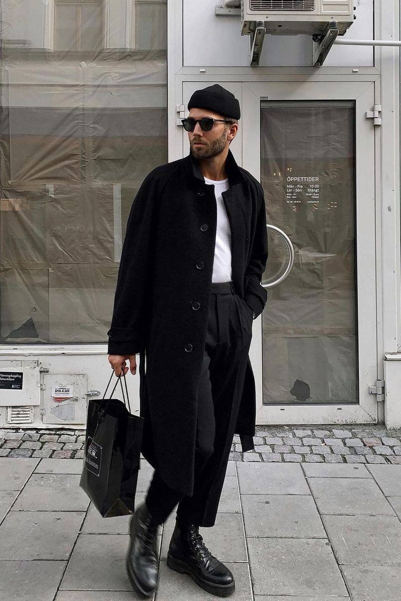 冬季有一种时髦叫黑色调建议男士这样穿造型好看又高级