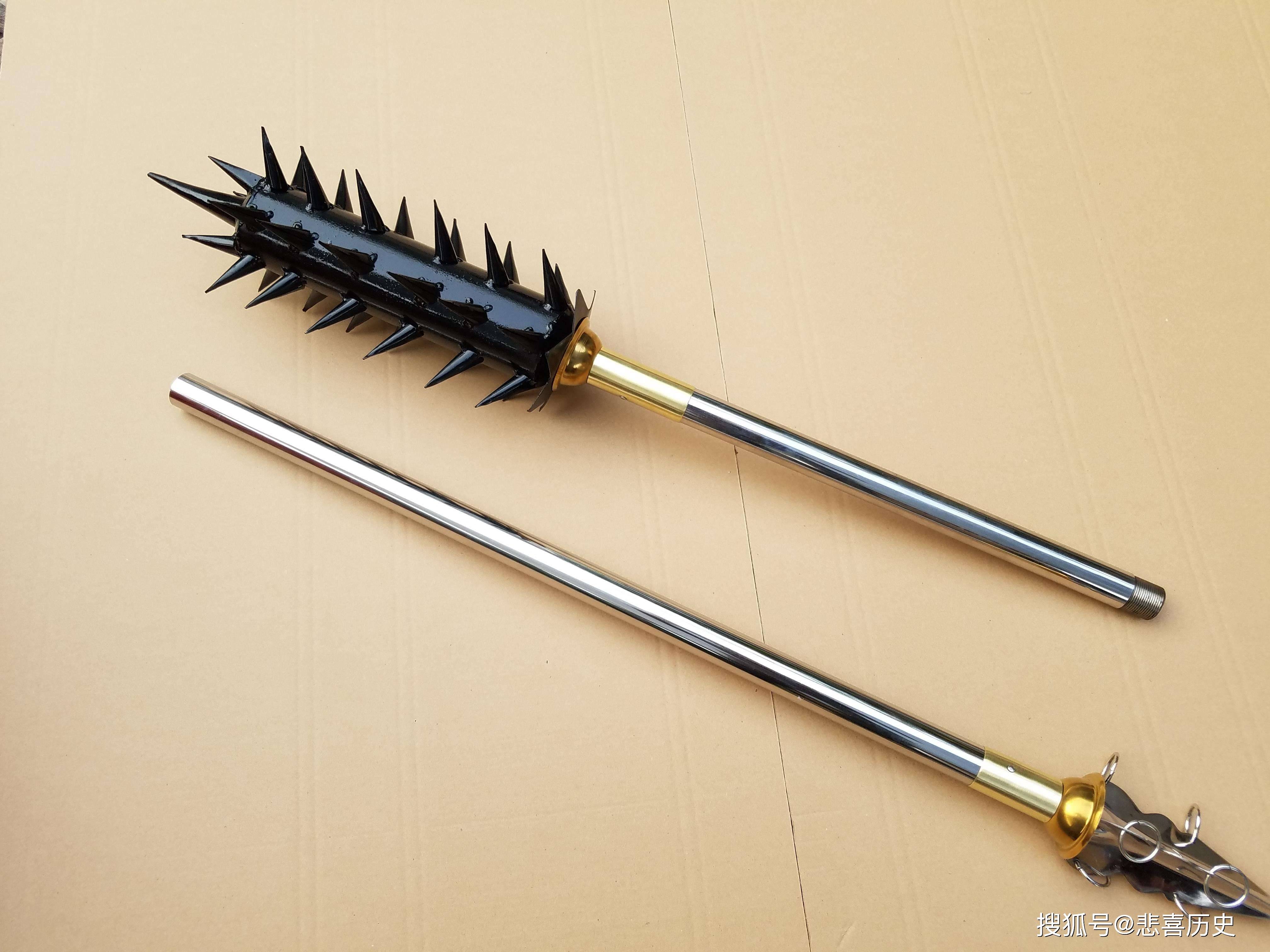 鋳造狼牙棒（チェーンレス復古）バイキング剣  漢威 古兵器 武具 火器出现前的兵器狼牙棒_棒头_武器_铁钉