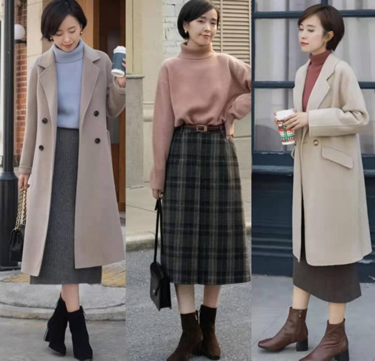 整体 “呢大衣+5类打底毛衣”,身高不足1米6的女人,冬季建议这样穿
