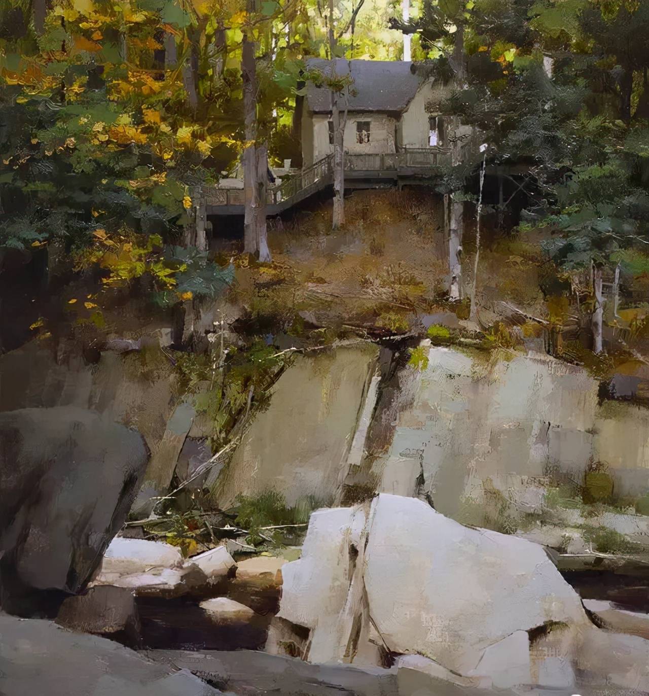 浓浓的乡土之情美国艺术家markboedges风景油画作品