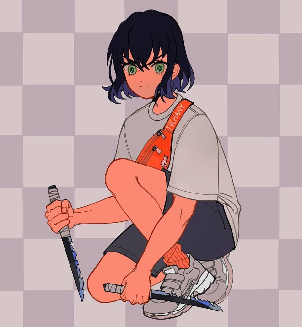 用美漫风打开鬼灭之刃 伊之助是美女 蝴蝶忍和义勇像姐弟 富冈 和服 少年 今日热点