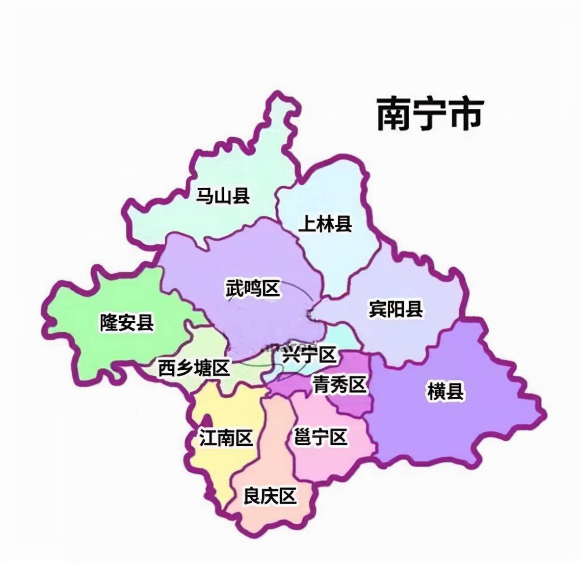 广西的区划变动14个地级市之一南宁市为何有12个区县