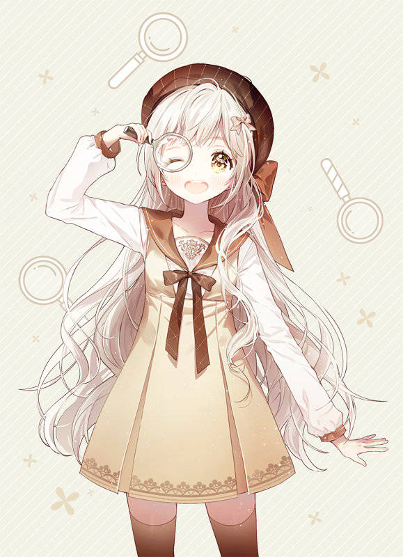 清新淡雅的动漫花样少女,偏白彩色的渐变式上色太让人喜欢了_插画_go