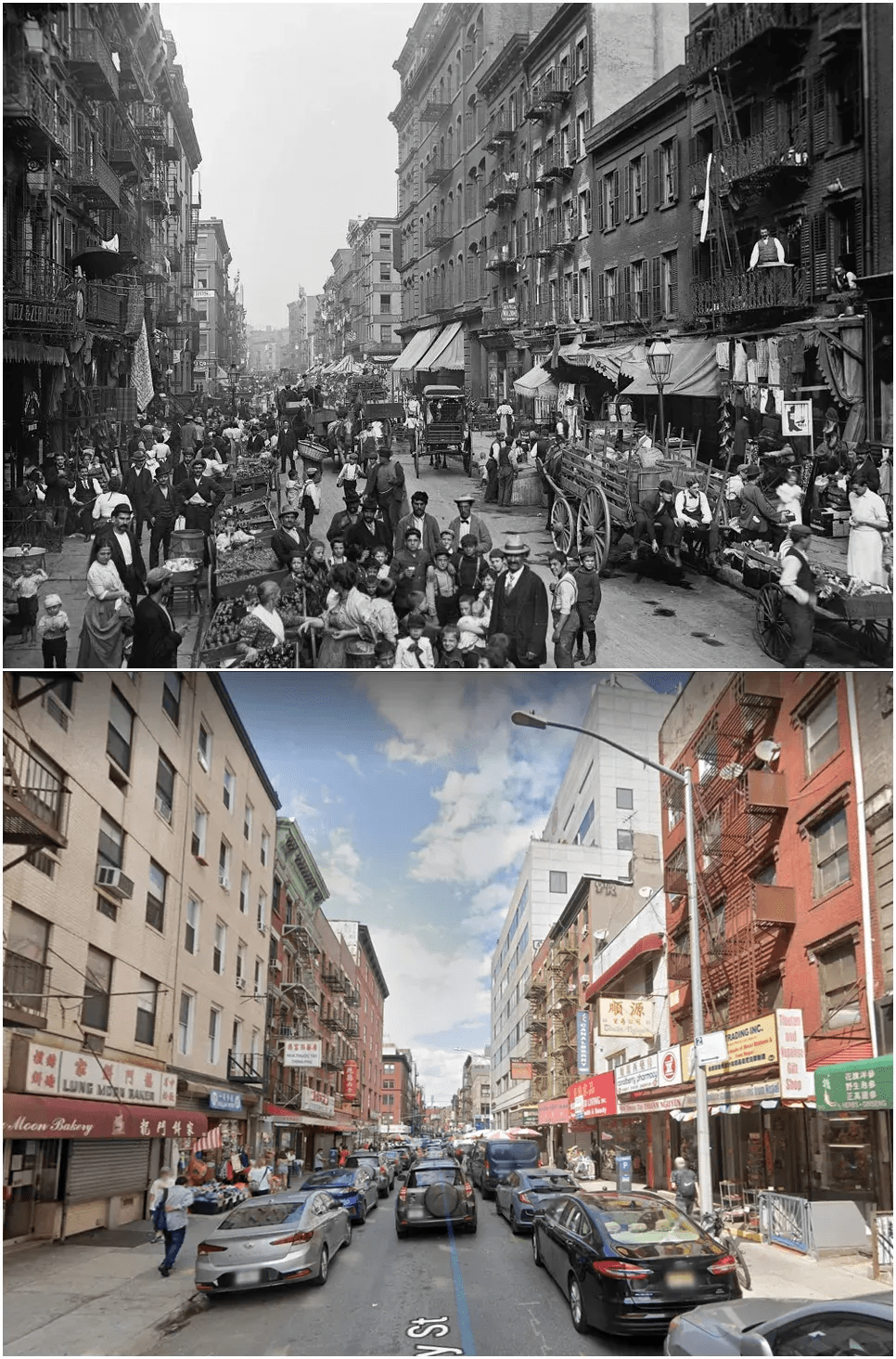 30张过去与现在的对比照,感受时间的力量,二战中钢锯岭真的不高